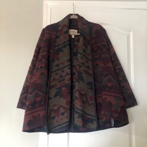 Aztec Print Wool Blend Coat